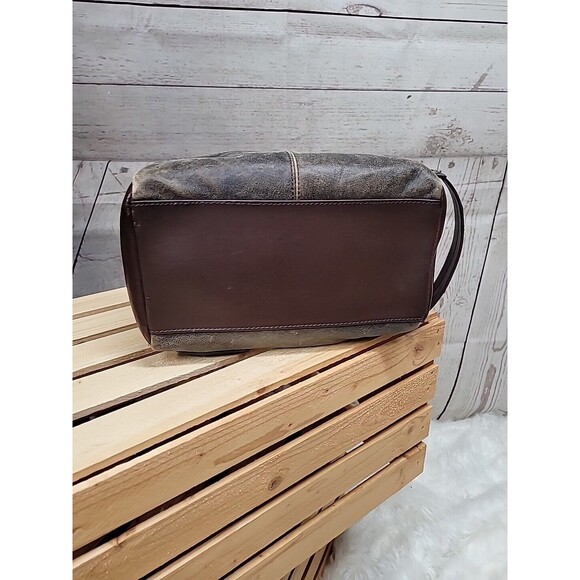 Fossil Genuine Classic Leather Travel Toiletry Bag Brown Multi Zip Compartments - Picture 7 of 16